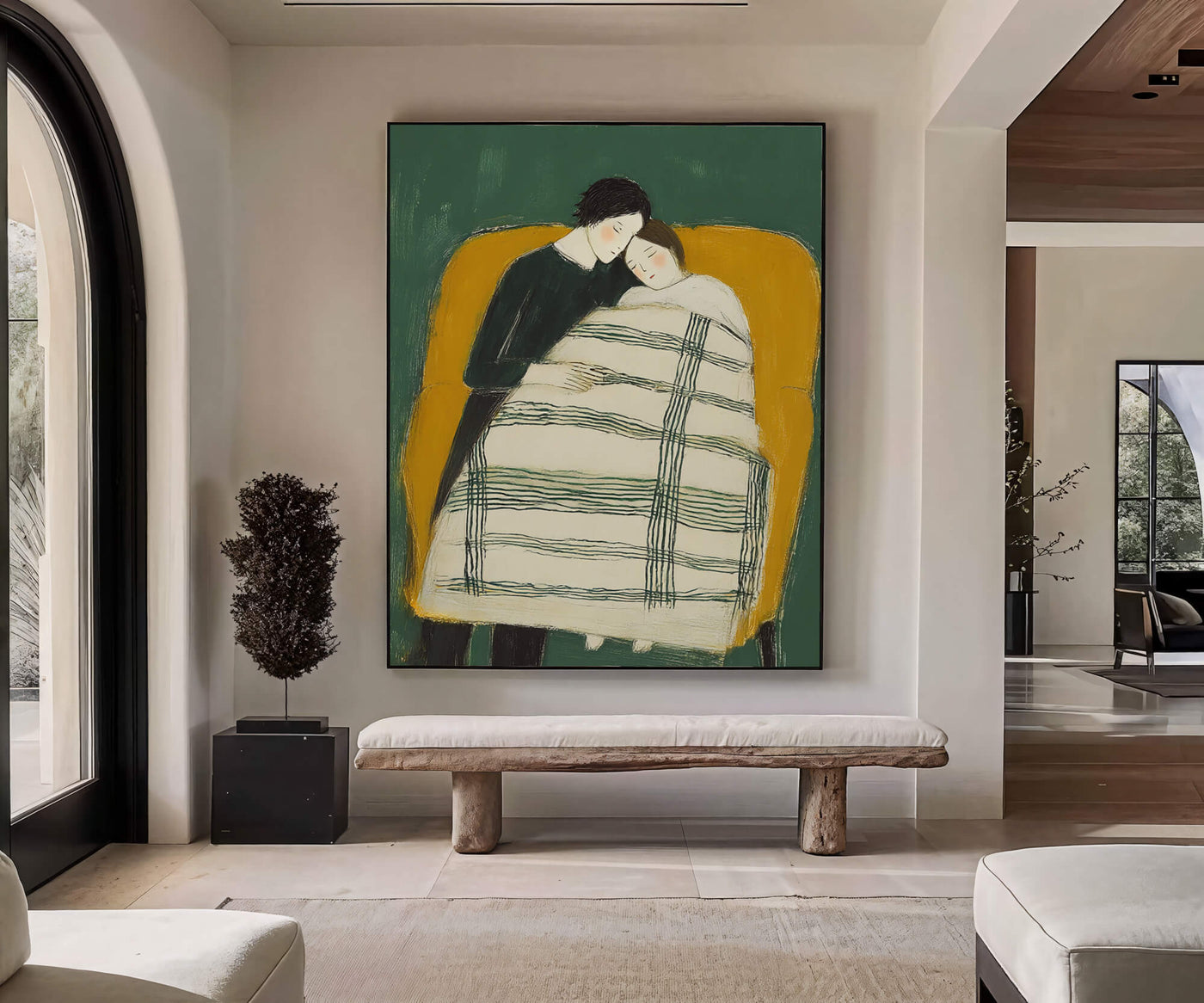 Textured Couple's Embrace | Green Gold
