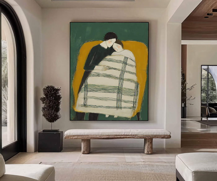 Textured Couple's Embrace | Green Gold