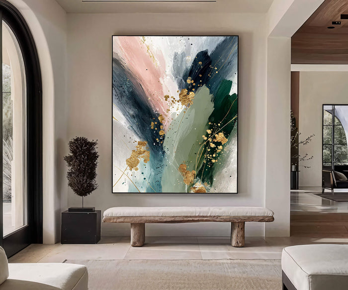 Gilded Emerald Blush | Gold Swirl