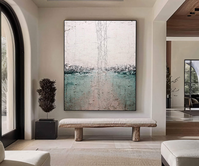 Textured Cracked Horizon | Teal  Blush