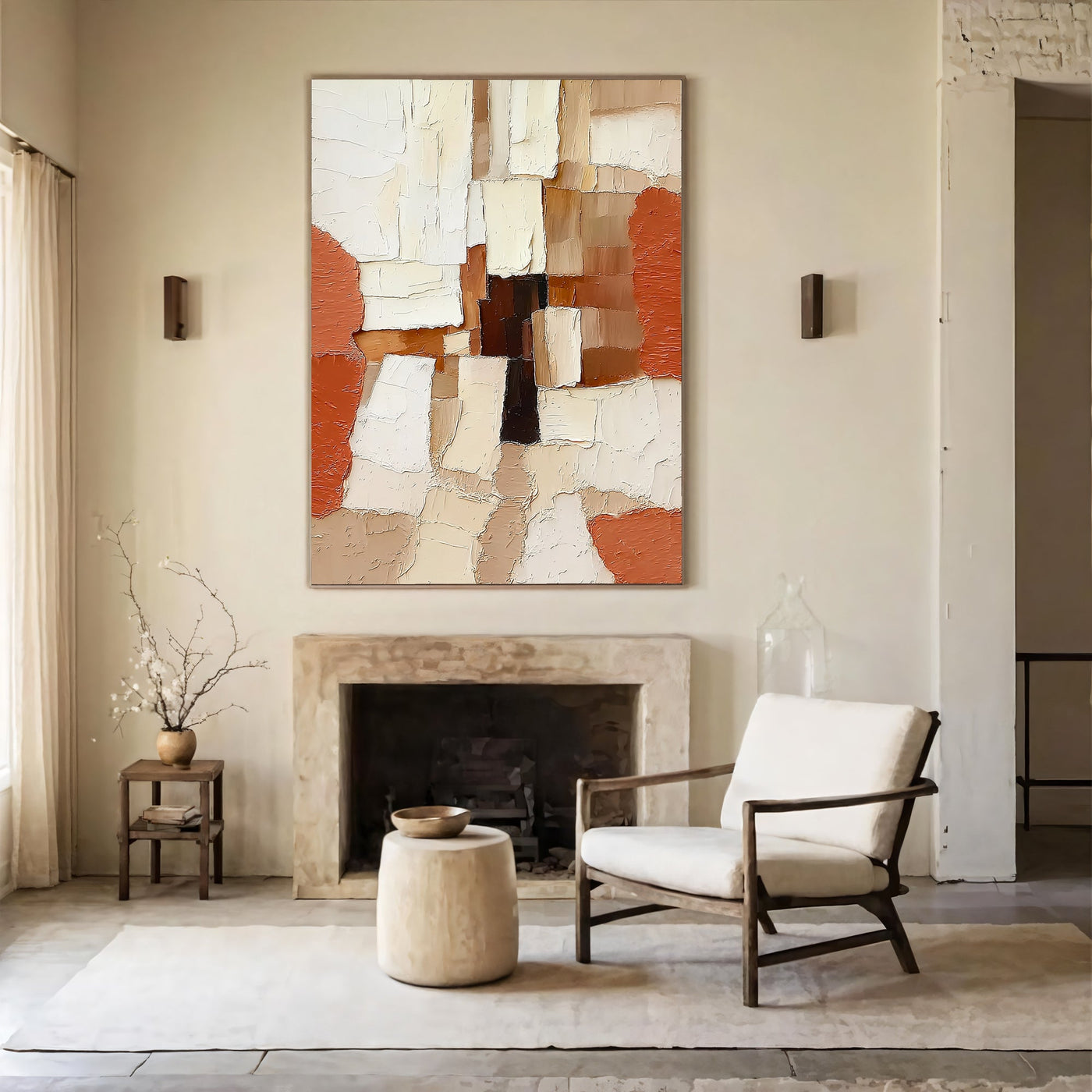 Textured Terracotta Blocks | Cream Rust