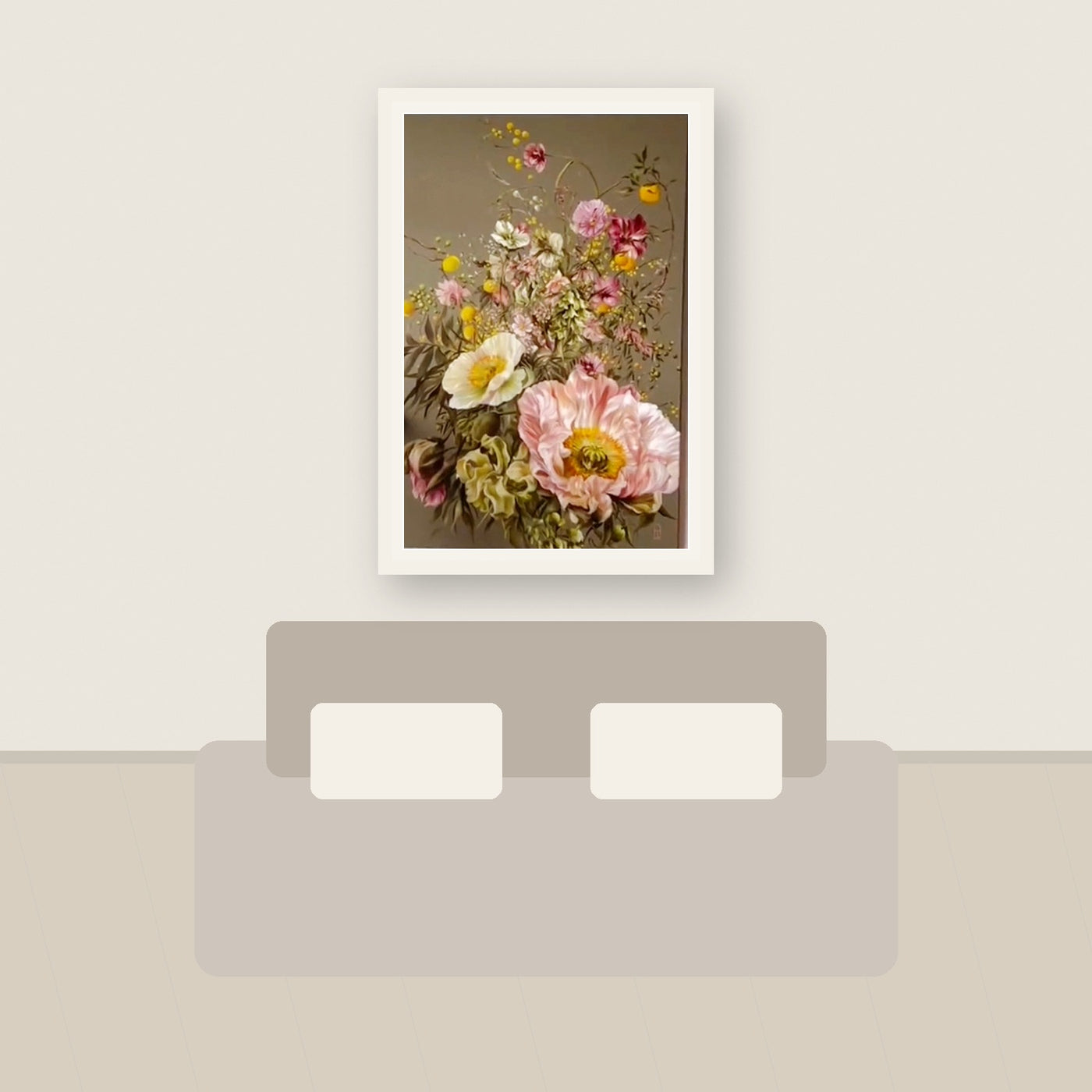 Oil painting of flowers healing