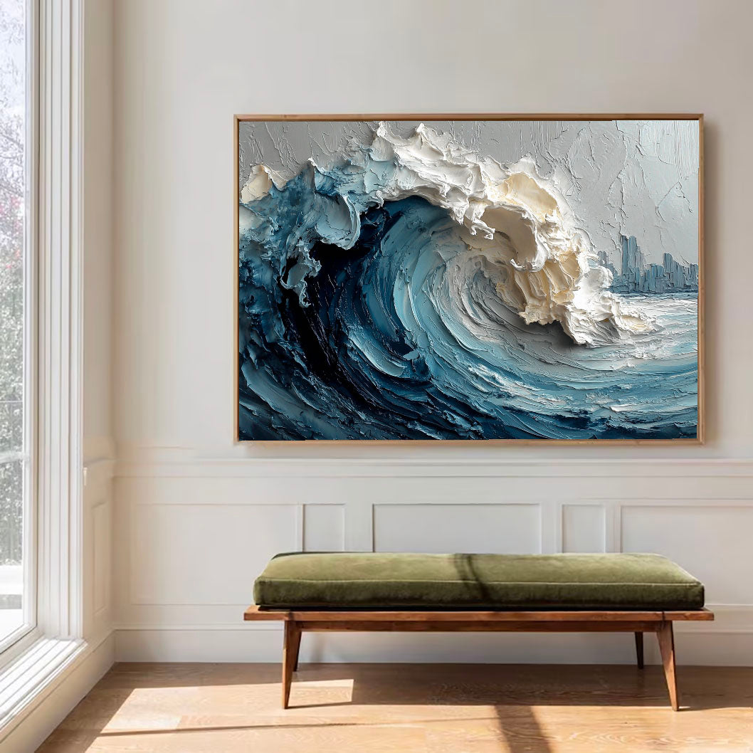 Textured Gilded Waves | Teal Gold