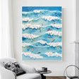 Textured Playful Waves | Blue White
