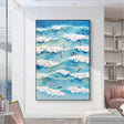 Textured Playful Waves | Blue White