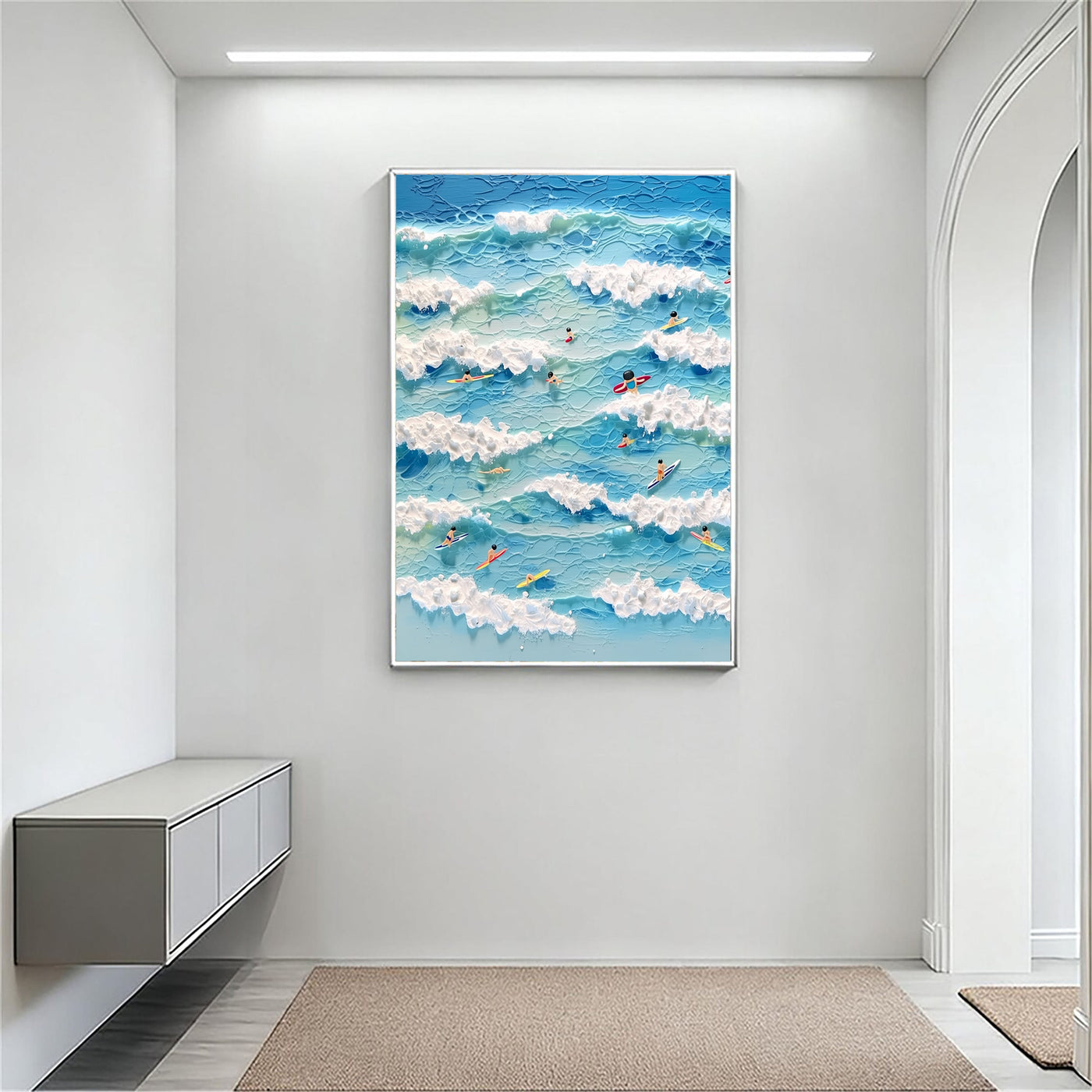 Textured Playful Waves | Blue White