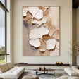 Strukturierte Ginkgo-Blätter | Beige-Weiß