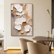 Strukturierte Ginkgo-Blätter | Beige-Weiß