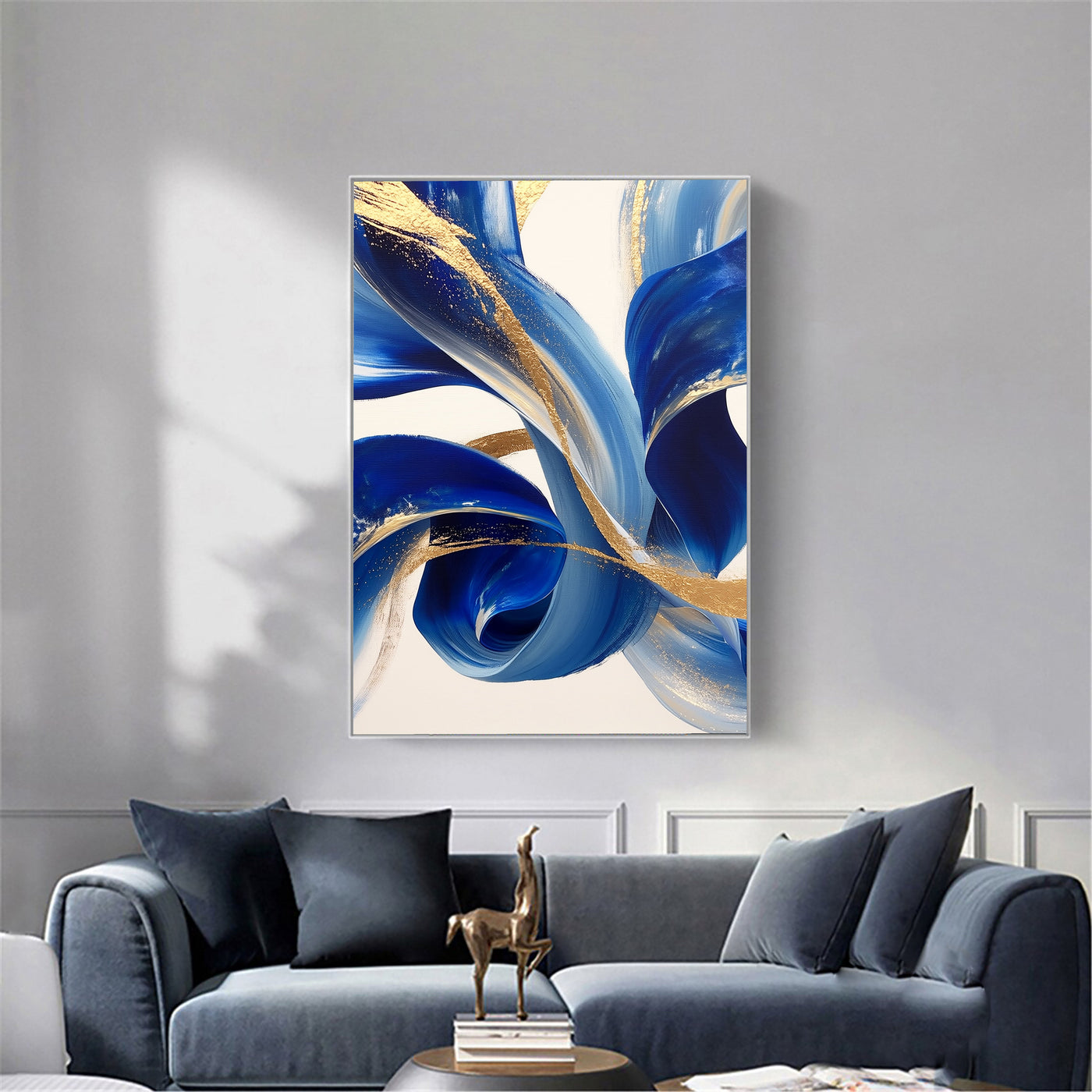 Texturierte Flüssigkeitswirbel | Blau Gold