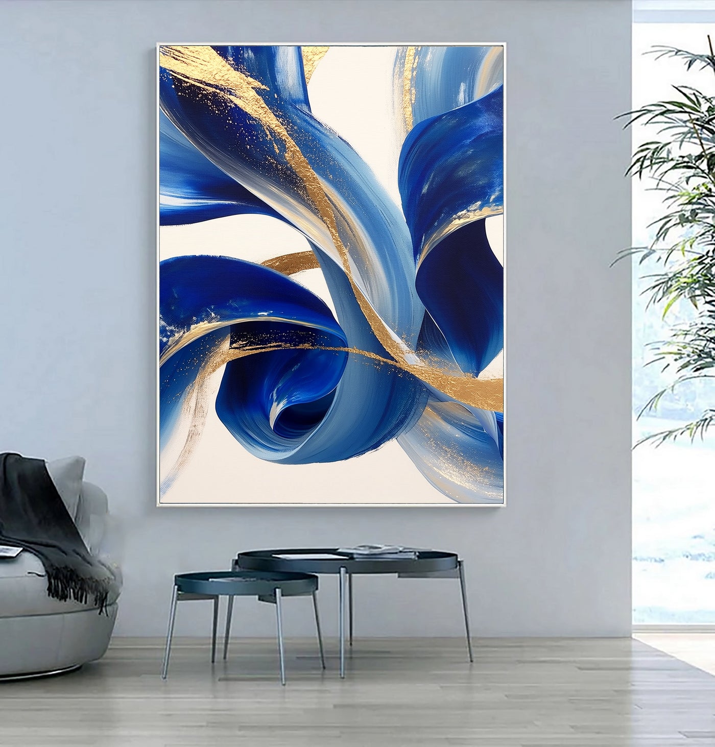 Texturierte Flüssigkeitswirbel | Blau Gold