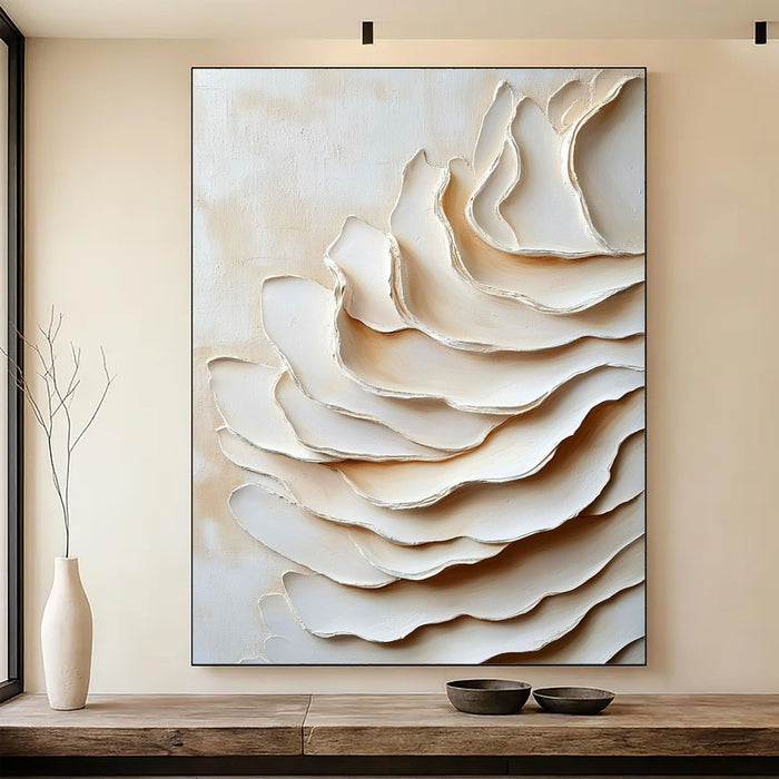 Textured Layered Petals | Creamy Beige