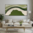 Textured Green Waves | Green Beige
