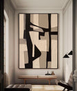 Texturierte geometrische Blöcke | Schwarz Beige