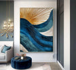 Textured Radiant Waves | Golden Teal