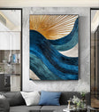 Textured Radiant Waves | Golden Teal