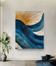 Textured Radiant Waves | Golden Teal