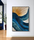 Textured Radiant Waves | Golden Teal