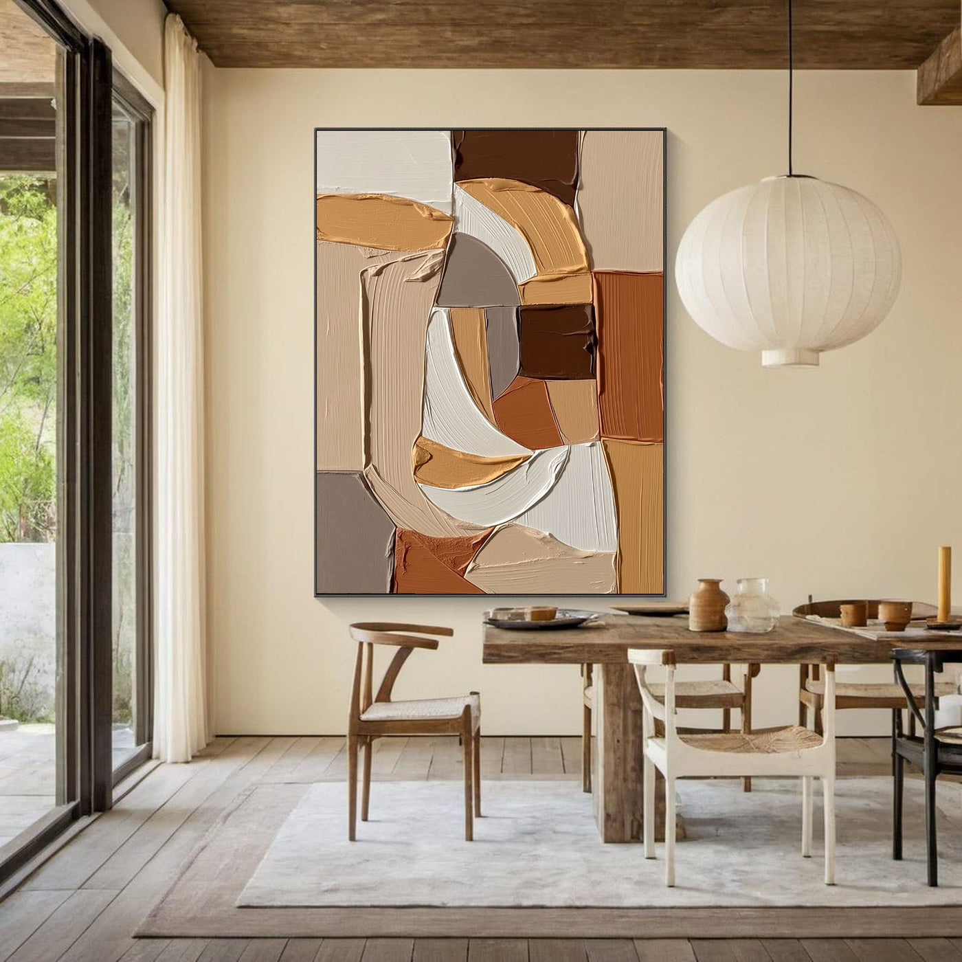 Strukturierte geometrische Formen | Beige-Braun