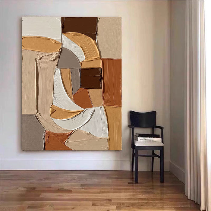 Textured Geometric Forms | Beige Brown
