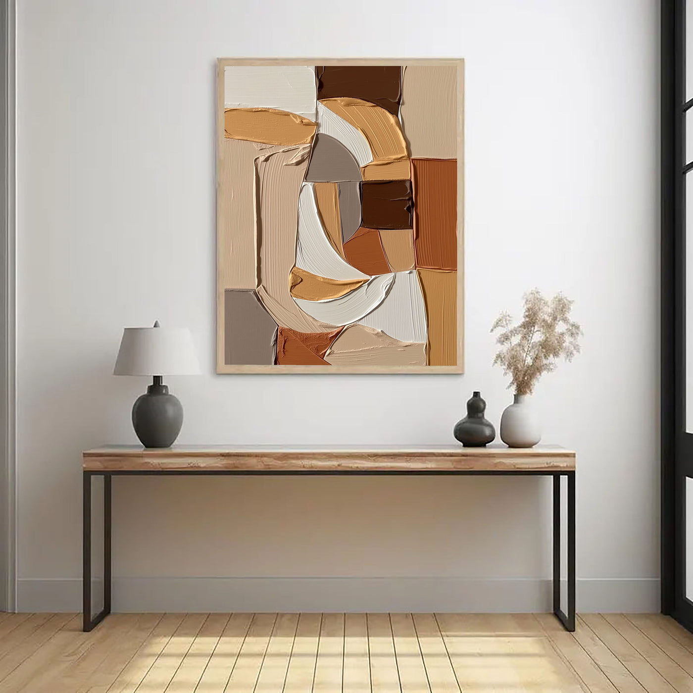 Strukturierte geometrische Formen | Beige-Braun