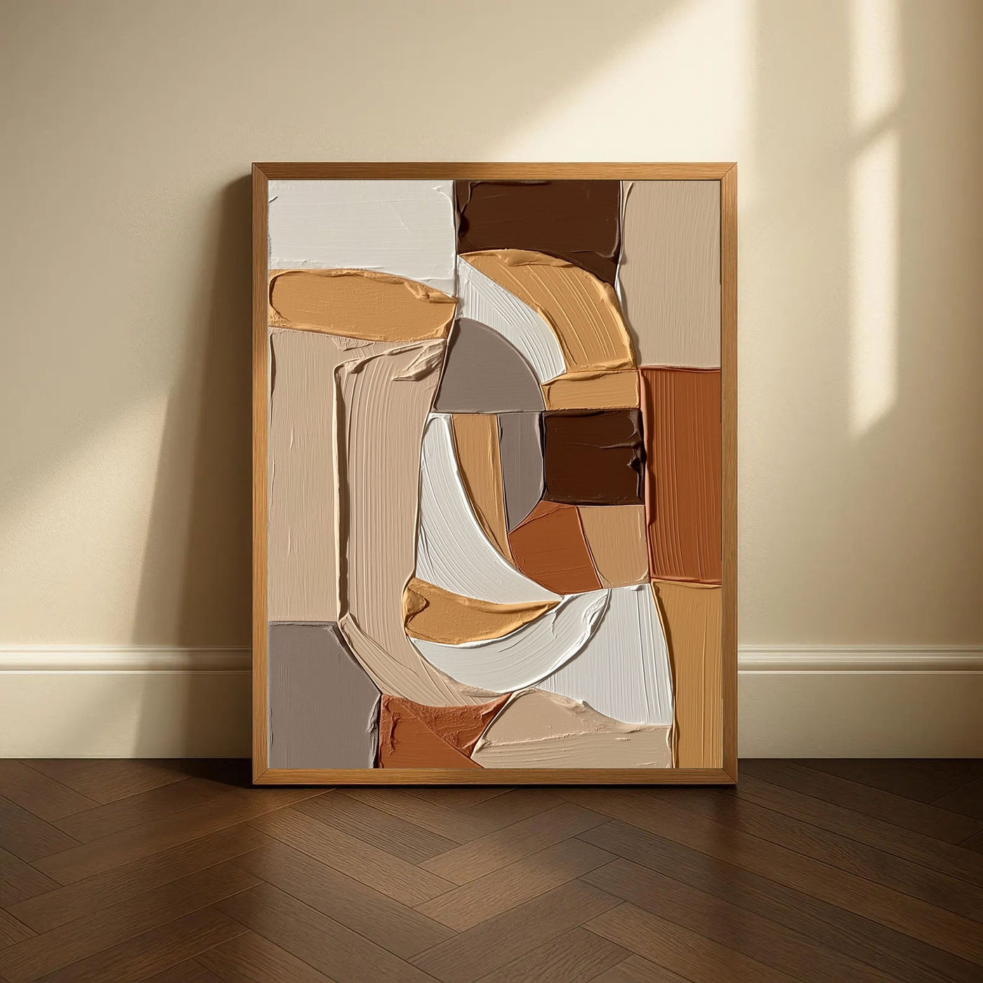 Strukturierte geometrische Formen | Beige-Braun