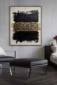 Textured Gilded Calligraphy | Noir Canvas