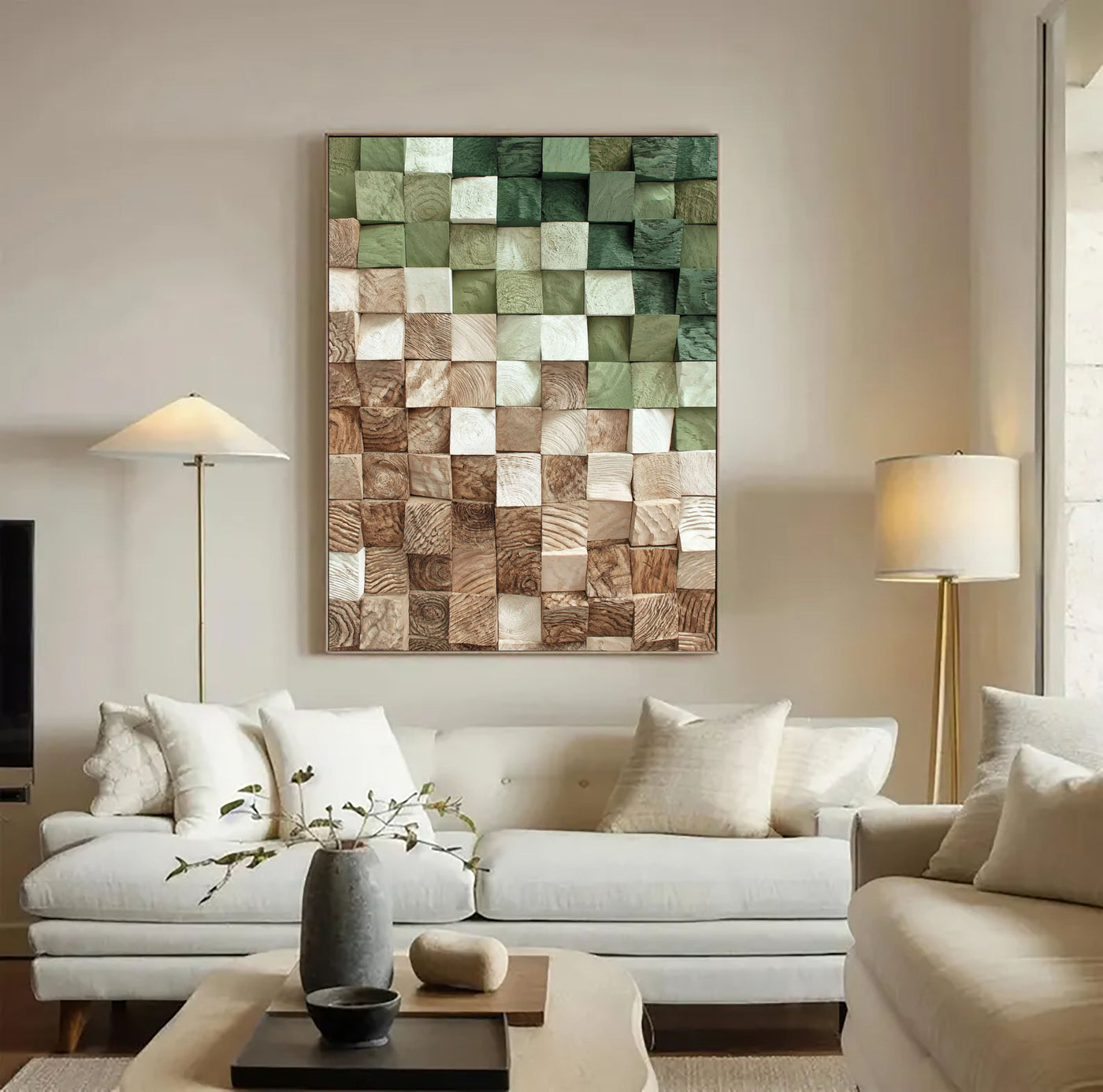 Textured Wooden Mosaic | Forest Tones