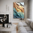 Textured Radiant Waves | Golden Teal