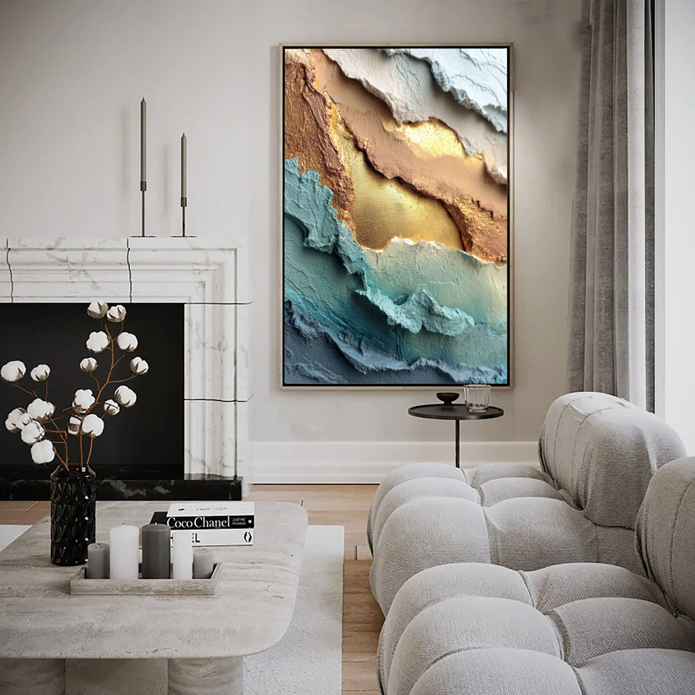 Textured Radiant Waves | Golden Teal