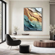 Textured Radiant Waves | Golden Teal