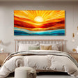 Texturierte geometrische Sonnenaufgang | Orange Blau