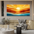 Texturierte geometrische Sonnenaufgang | Orange Blau