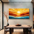 Texturierte geometrische Sonnenaufgang | Orange Blau