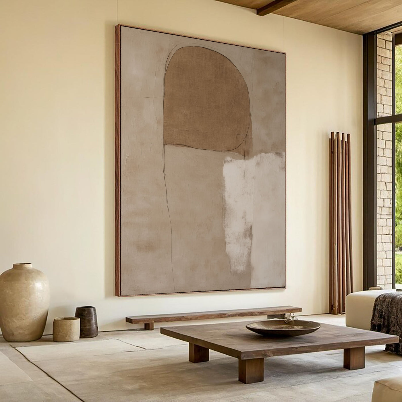 Textured Minimal Forms | Beige White