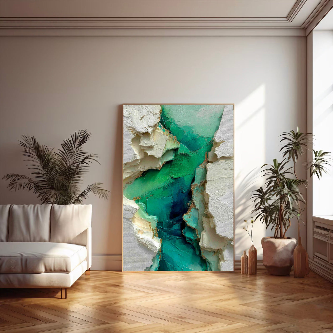 Textured Fractured Veins | Emerald Gilded