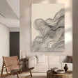 Flowing Line Minimalism | Beige Swirls