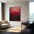 Textured Crimson Stratification | Earthy Crackle