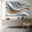 Textured Abstract Waves | Sand Blue