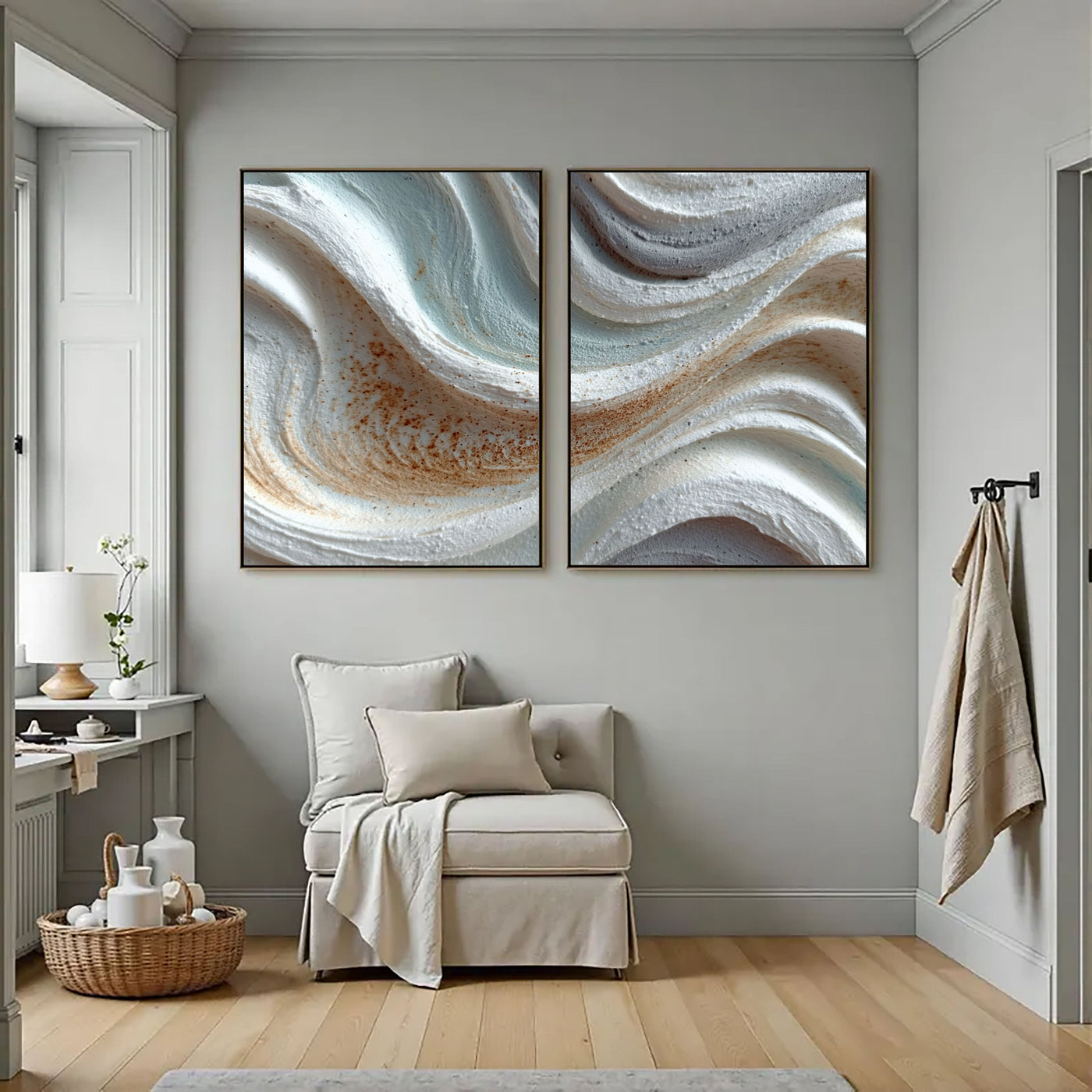 Textured Abstract Waves | Sand Blue