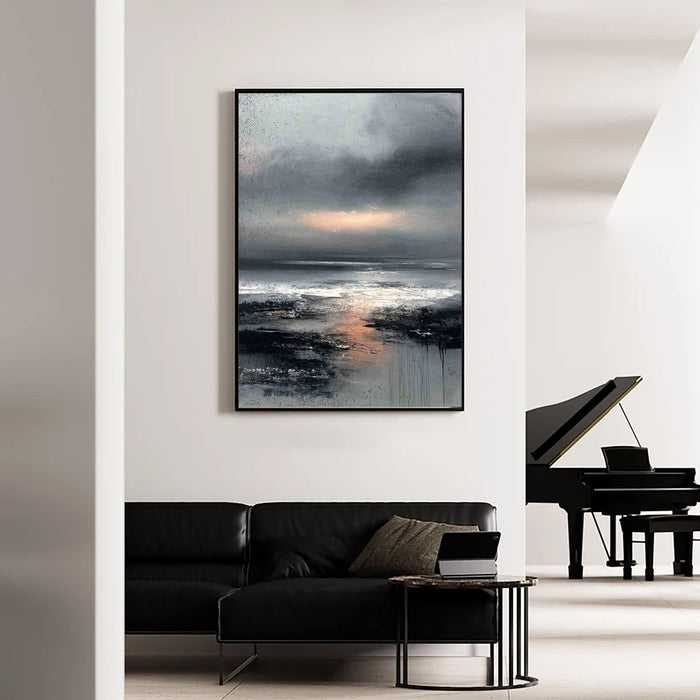 Textured Misty Shore | Golden Reflections
