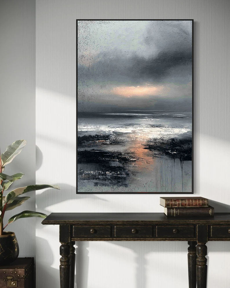 Textured Misty Shore | Golden Reflections