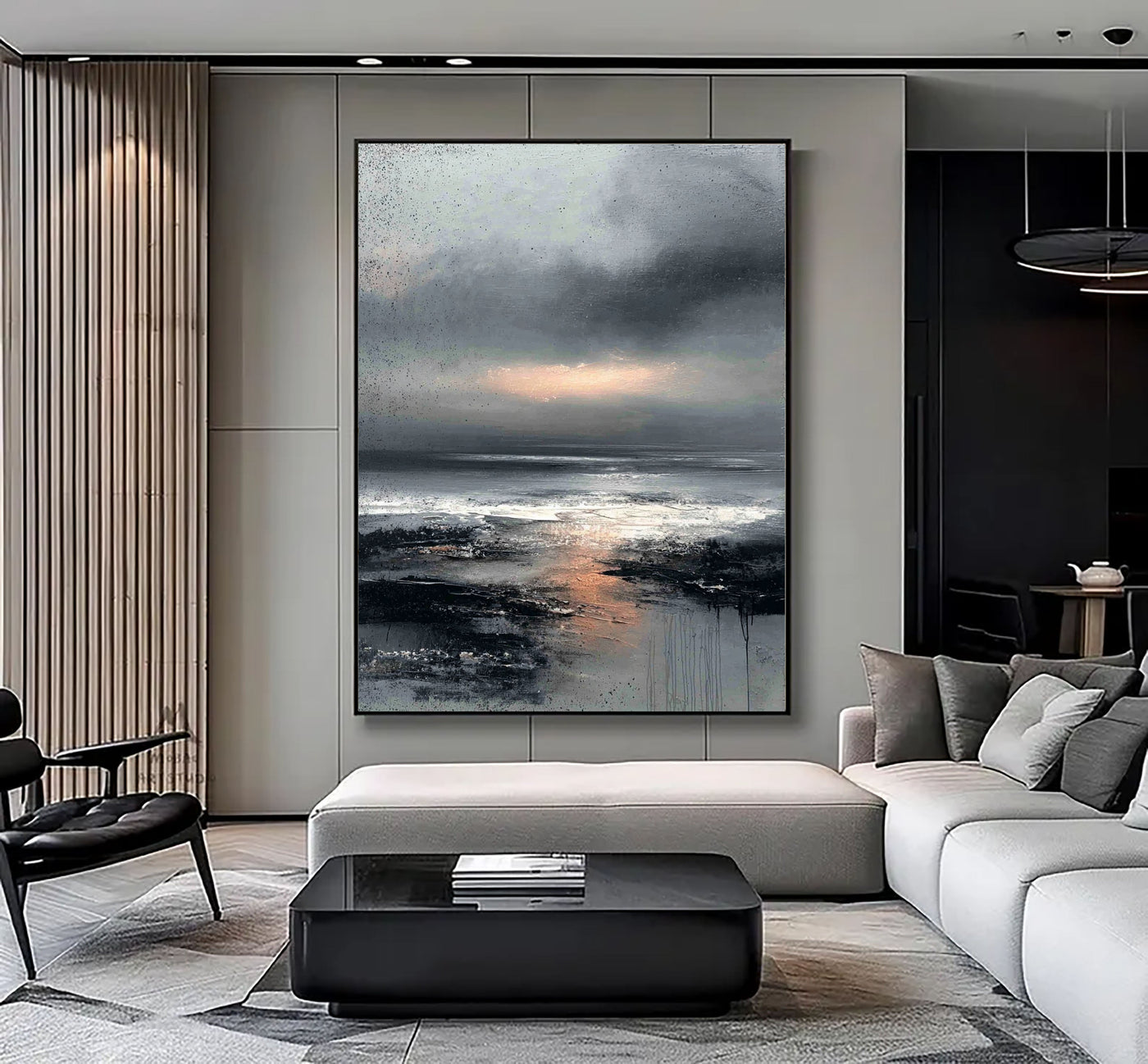 Textured Misty Shore | Golden Reflections