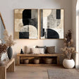 Strukturierte geometrische Balance | Schwarz Beige