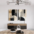 Strukturierte geometrische Balance | Schwarz Beige