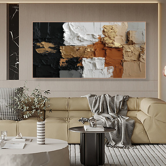 Textured Geometric Blocks | Gilded Noir
