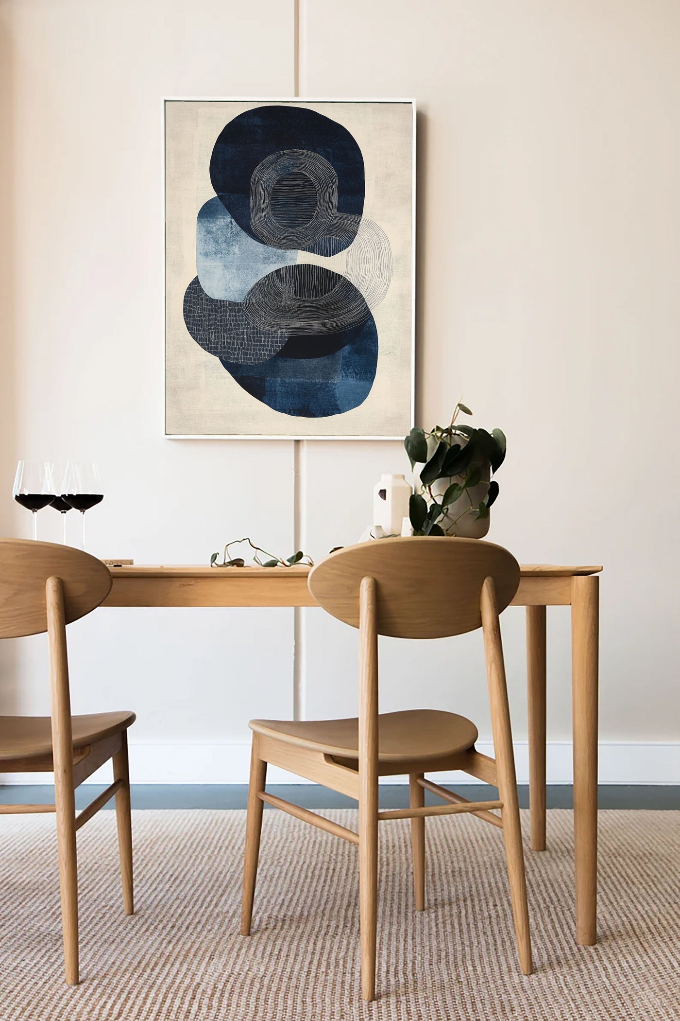 Filigreed Oval Serenity | Indigo Undertones