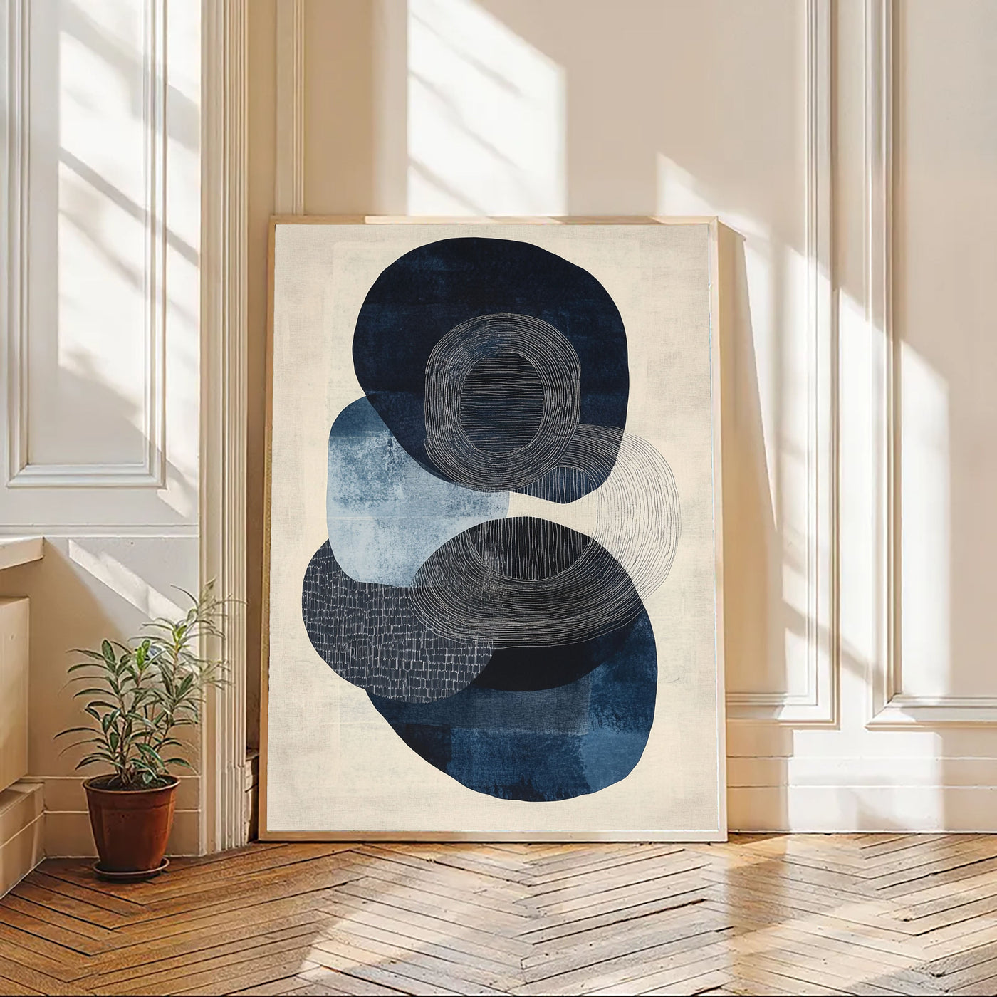 Filigreed Oval Serenity | Indigo Undertones