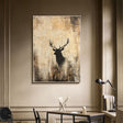 Textured Stag Silhouette | Earthy Hues