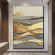 Textured Gilded Waves | Misty Horizon