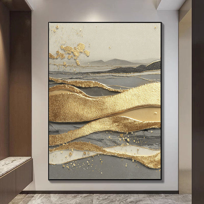 Textured Gilded Waves | Misty Horizon